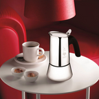 BIALETTI 6 CUP VENUS STAINLESS INDUCTION STOVE TOP COFFEE MAKER